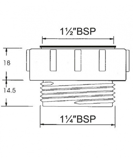 Переходник 1 1/4" нр - 1 1/2" вр McAlpine HC54 Переходник 1 1/4" нр - 1 1/2" вр McAlpine HC54