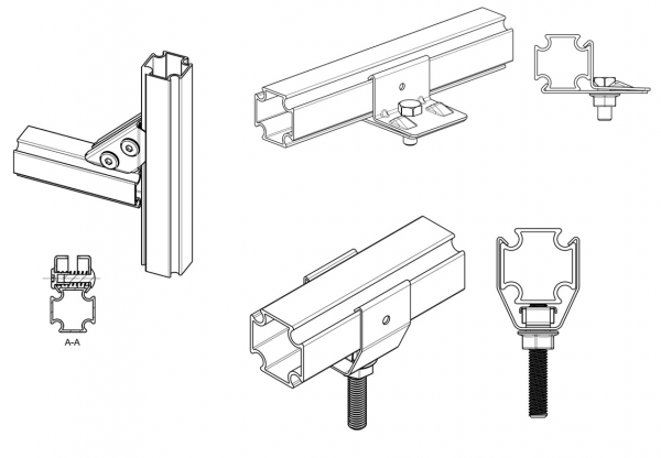 Алюминиевый монтажный профиль в штангах WB 90003