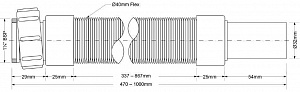 Труба гофрированная раздвижная (L400-1000мм) 1 1/4"г - 32 McAlpine MRMF1