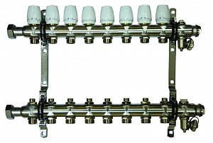 Коллекторная группа 1" для отопления Millennium 8 выхода KGR1008