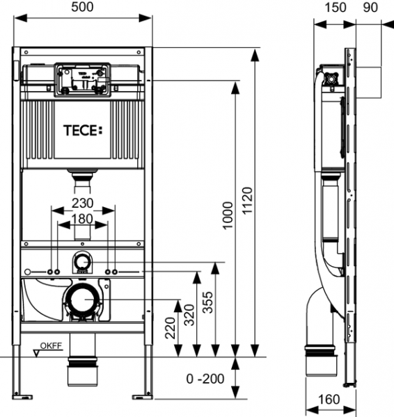 Инсталляция для унитаза TECE TECEprofil 9300379 Инсталляция для унитаза TECE TECEprofil 9300379