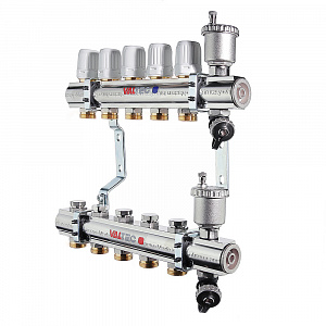 Коллекторная группа латунь в сборе  Valtec, 1" х евроконус 3/4"