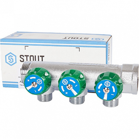 Коллектор регулирующий STOUT 1 , 3 отвода SMB-6850-011203
