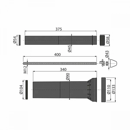 Комплект для навесного унитаза Alcaplast M9000