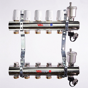 Коллекторная группа латунь в сборе  Valtec, 1" х евроконус 3/4"