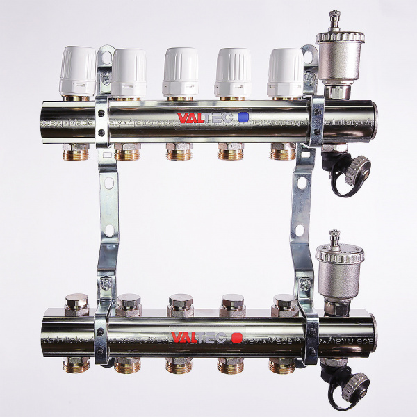 Коллекторная группа латунь в сборе  Valtec, 1" х евроконус 3/4" Коллекторная группа латунь в сборе  Valtec, 1" х евроконус 3/4"