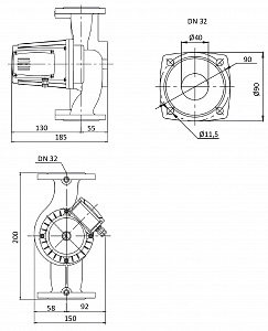 Циркуляционный насос, фланцевый, Shinhoo BASIC PRO 32-8SF-71241007