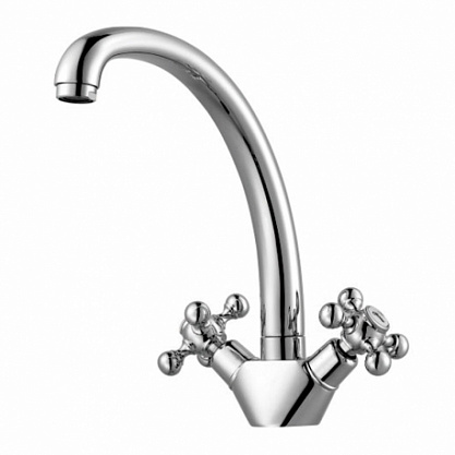 Смеситель двухвентильный для кухни (мойки) высокий носик GANZER KONSTANTIN GZ 09021 GZ 09021