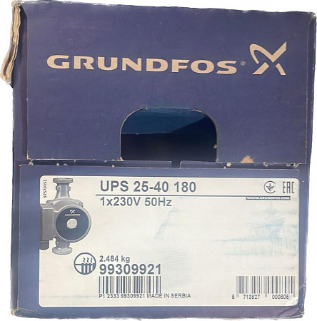 Циркуляционный насос без гаек Grundfos UPS 25-40 180 45 Вт 96281375 (99309921)