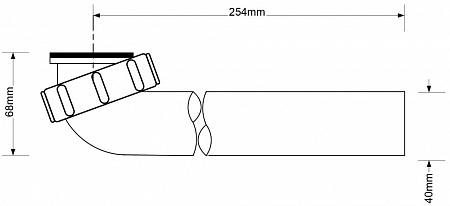 Отводная труба 90°; вход 1 1/2"«мама», выход 40мм McAlpine HC12-RU