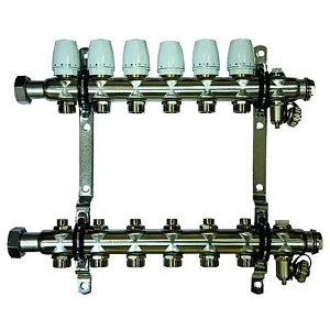 Коллекторная группа 1" для отопления Millennium 6 выхода KGR1006