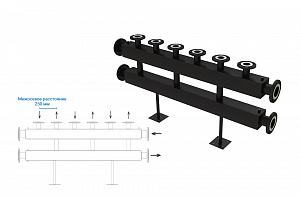 Распределительный коллектор отопления фланцевый Серия Т Ф100-32 2100 квт.