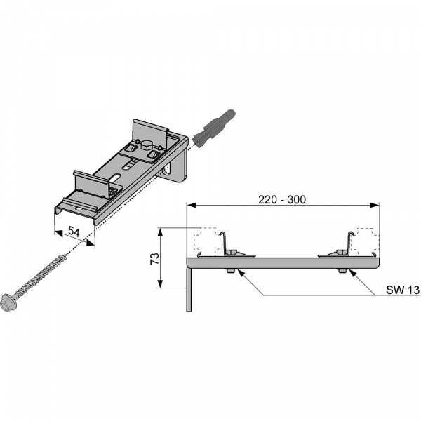 Крепление двойное удлиненное WB 90313