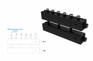 Распределительный коллектор отопления ASKON Серия П под гайку 40F до 600квт