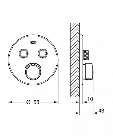 Смеситель для душа Grohe Grohtherm SmartControl 29145000