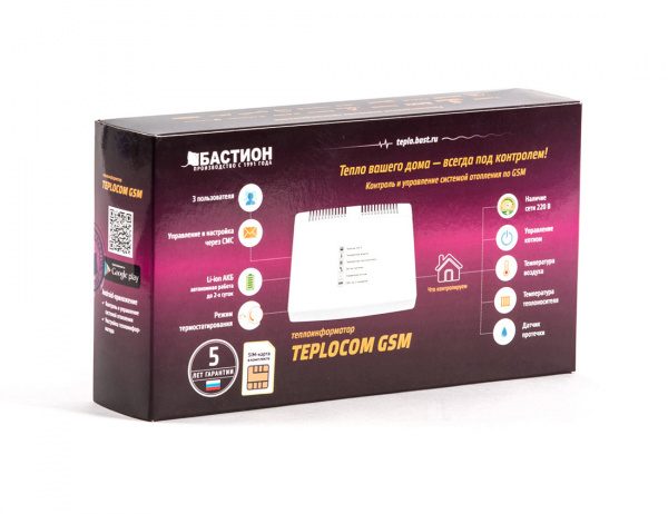Теплоинформатор TEPLOCOM GSM, контроль сети 220В, температуры, встроенная АКБ 333 Теплоинформатор TEPLOCOM GSM, контроль сети 220В, температуры, встроенная АКБ 333
