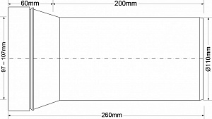 Прямая фановая труба McAlpine (L260мм) MRWC3