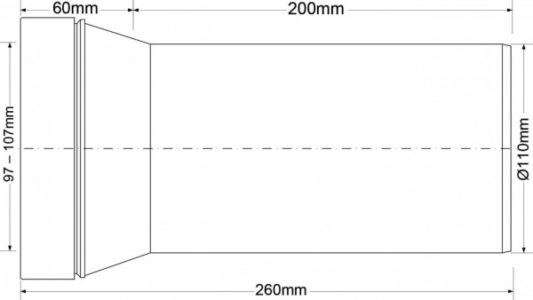 Прямая фановая труба McAlpine (L260мм) MRWC3 Прямая фановая труба McAlpine (L260мм) MRWC3