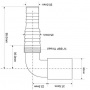 Адаптер под углом 90° для подключения слива бытовой техники 40мм Mcalpine MRWMF40-90