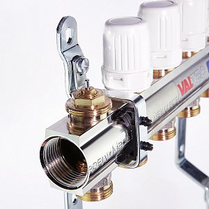 Коллекторная группа латунь в сборе  Valtec, 1" х евроконус 3/4"