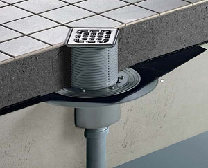 Трап VIEGA Advantix с горизонтальным выпуском и мокрым затвором для ванной комнаты