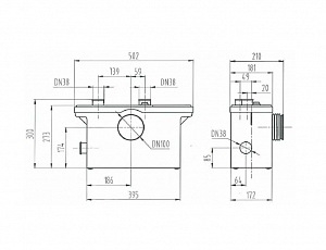 Канализационная туалетная насосная установка с измельчителем AquaTIM AM-STP-600
