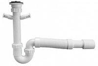 Сифон трубный P/S-образный McAlpine (1 1/2'х40мм) c выпуском, 2-мя адаптерами MRSK10