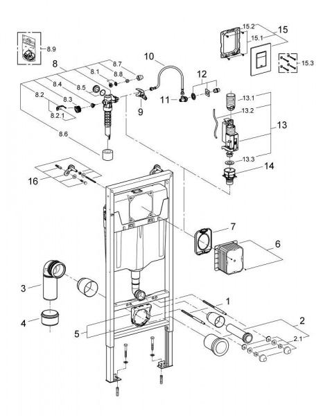 Инсталляция Grohe Rapid SL 38772001  Инсталляция Grohe Rapid SL 38772001