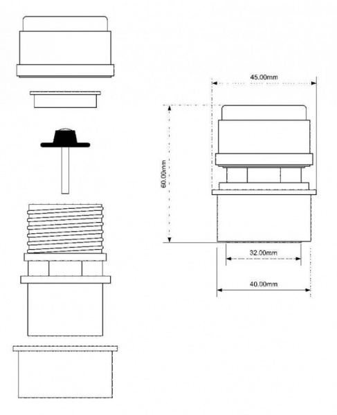 Клапан вакуумный 32/40 мм McALPINE MRAA6 Клапан вакуумный 32/40 мм McALPINE MRAA6