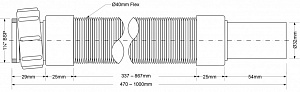 Труба гофрированная раздвижная (L400-1000мм) 1 1/4"г - 32 McAlpine MRMF1