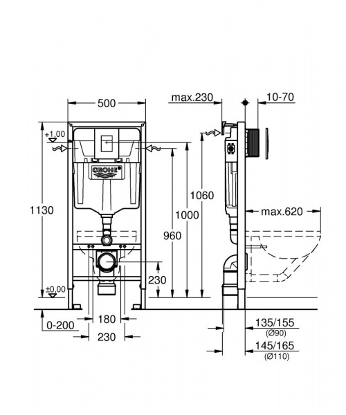Инсталляция Grohe Rapid SL 38772001  Инсталляция Grohe Rapid SL 38772001