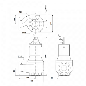 Канализационный насос Grundfos SVO44DHS50B