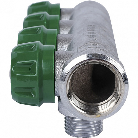 Коллектор регулирующий STOUT 3/4, 4 отвода 1/2 плоское уплотнение SMB-6849-341204