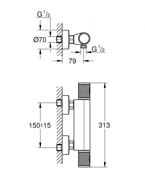 Термостат для ванны GROHE Precision Feel QuickFix 34790000