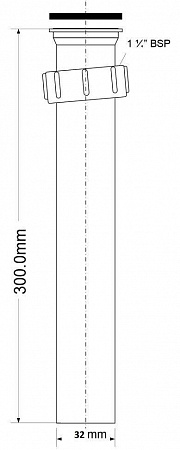 Вставка в сифон (1 1/4"«мама» Дн=32мм); высота 300мм McAlpine AS7N-30