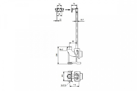 Автоматическая трубная муфта Grundfos Резьба 50 мм RP2 97644486