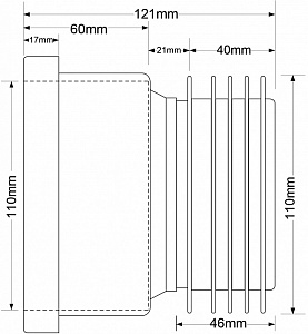 Муфта с прокладкой (длина 120мм, Ду=110 мм)  McAlpine MRDC1-GR