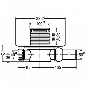 Трап VIEGA Advantix с горизонтальным выпуском и мокрым затвором для ванной комнаты
