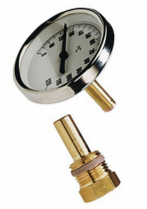 Термометр Watts ф63 гильза 75мм 1/2 120*С