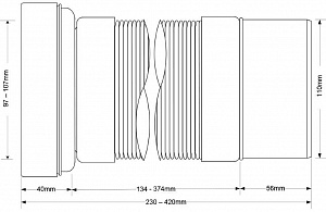 Гофра для унитаза с гладким окончанием (L230-440мм) McAlpine MRWC-F23P Гофра для унитаза с гладким окончанием (L230-440мм) McAlpine MRWC-F23P