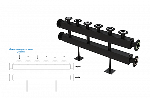 Распределительный коллектор отопления фланцевый Серия Т Ф50-32 700 квт.