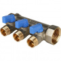 Коллектор с шаровыми кранами STOUT 1 , 3 отвода 1/2 (синие ручки) SMB 6201 011203