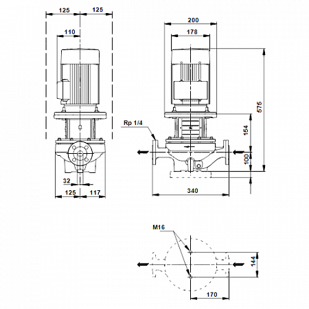 Одноступенчатый центробежный насос Grundfos TP 32-320/2 BAQE 96086769