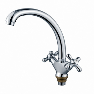 Смеситель двухвентильный высокий нос для умывальника (раковины) GANZER SATI GZ 13021