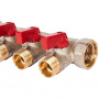 Коллектор с шаровыми кранами STOUT 3/4 , 4 отвода 1/2 (красные ручки) SMB 6210 341204