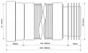 Гофра для унитаза с лепестковым окончанием (L230-440мм) McAlpine MRWC-F23R
