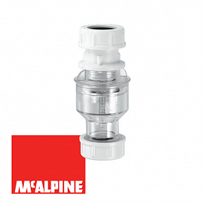 Обратный клапан McALPINE TUN5-CL с функцией сухого гидрозатвора Ø19-23мм