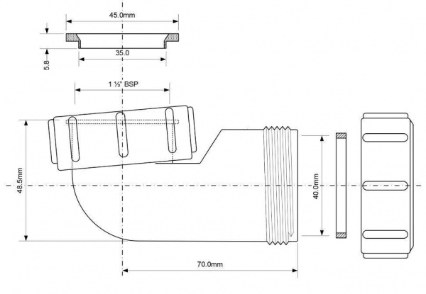 Отвод на 90° 40 мм - 1 1/2" McAlpine 40FSD Отвод на 90° 40 мм - 1 1/2" McAlpine 40FSD