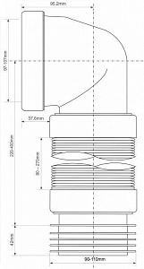 Гофра для унитаза под углом 90° Ø90-110 McALPINE WC-F11R