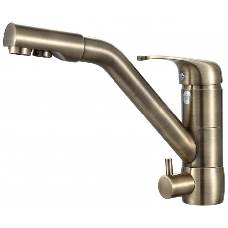 Смеситель для кухни (мойки) бронза с подключением к фильтру с питьевой водой REIN GANZER GZ 16026D